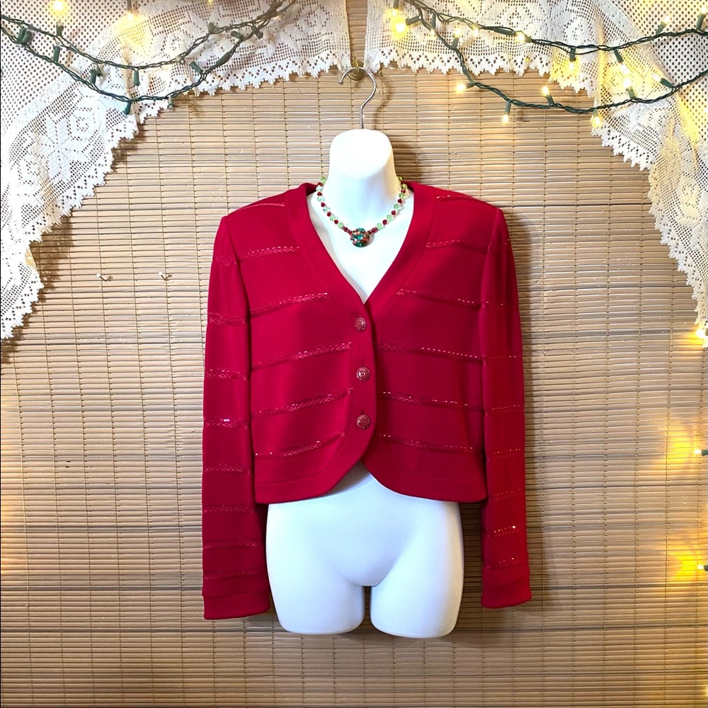 ST John Evening embellished knit blazer